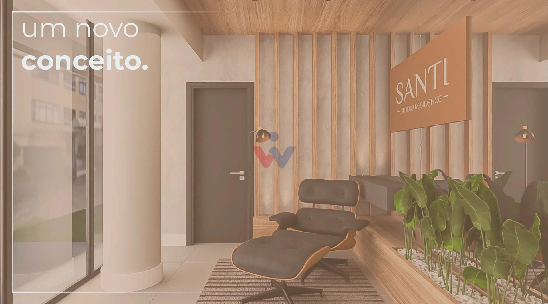 Studio à venda no SANTI Mercês com sacada R  404.900,00 CURITI...